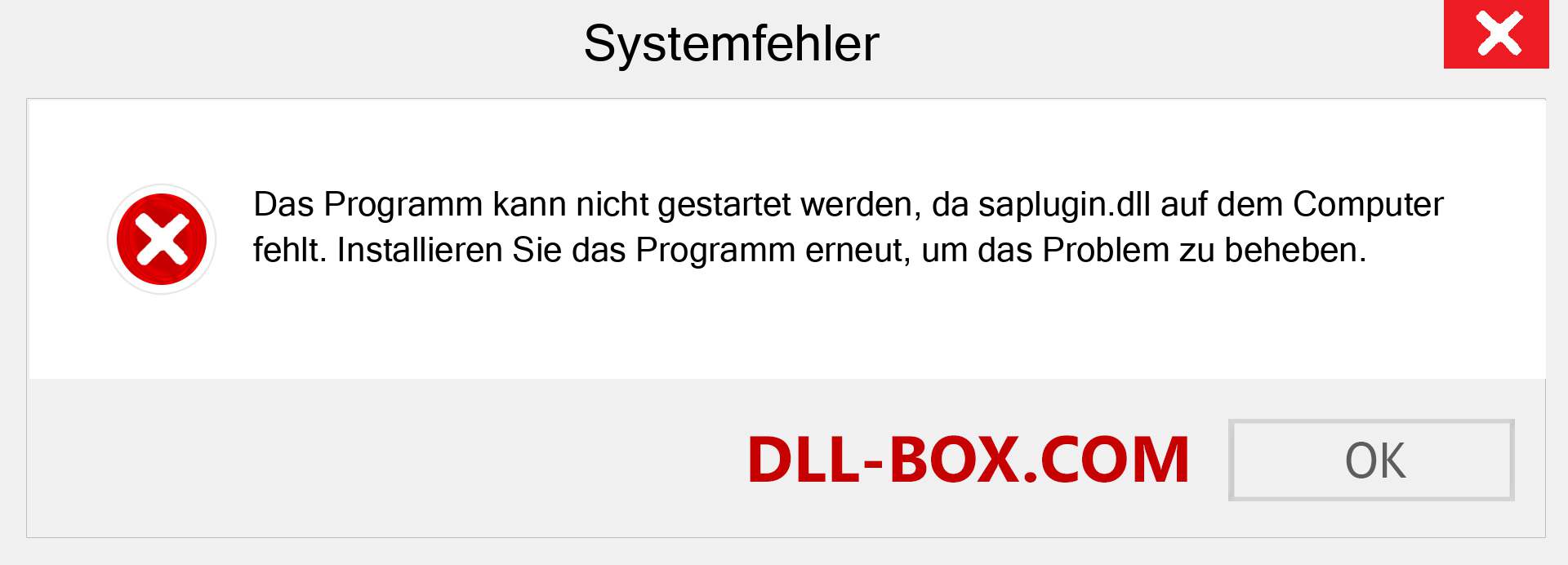 saplugin.dll-Datei fehlt?. Download für Windows 7, 8, 10 - Fix saplugin dll Missing Error unter Windows, Fotos, Bildern